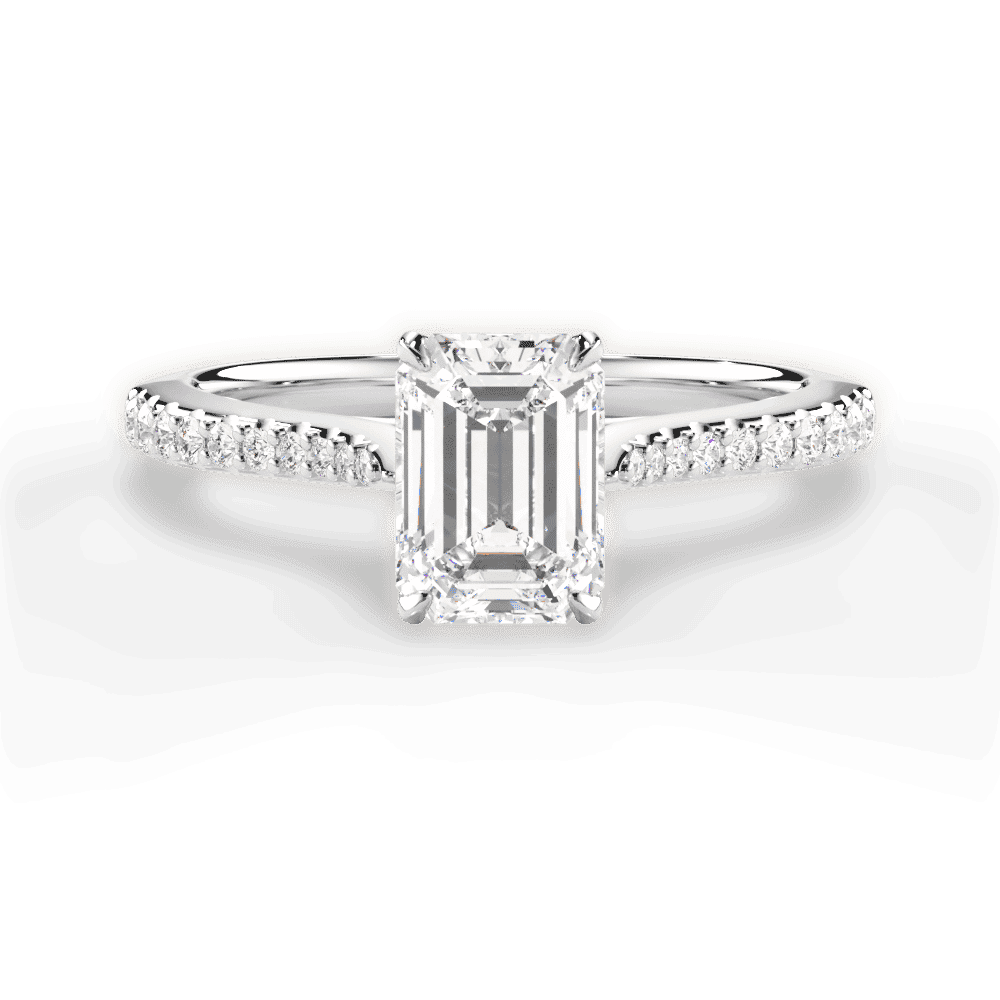14kt White Gold/18kt White Gold/Platinum/emerald/top