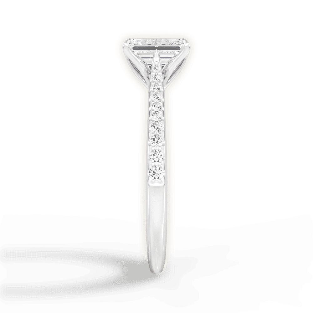 14kt White Gold/18kt White Gold/Platinum/emerald/side