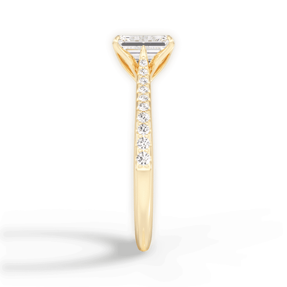 14kt Yellow Gold/18kt Yellow Gold/emerald/side
