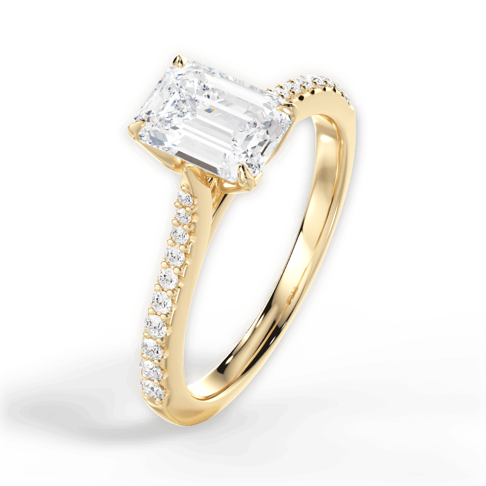 14kt Yellow Gold/18kt Yellow Gold/emerald/perspective