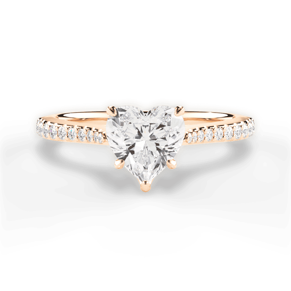 14kt Rose Gold/18kt Rose Gold/heart/top
