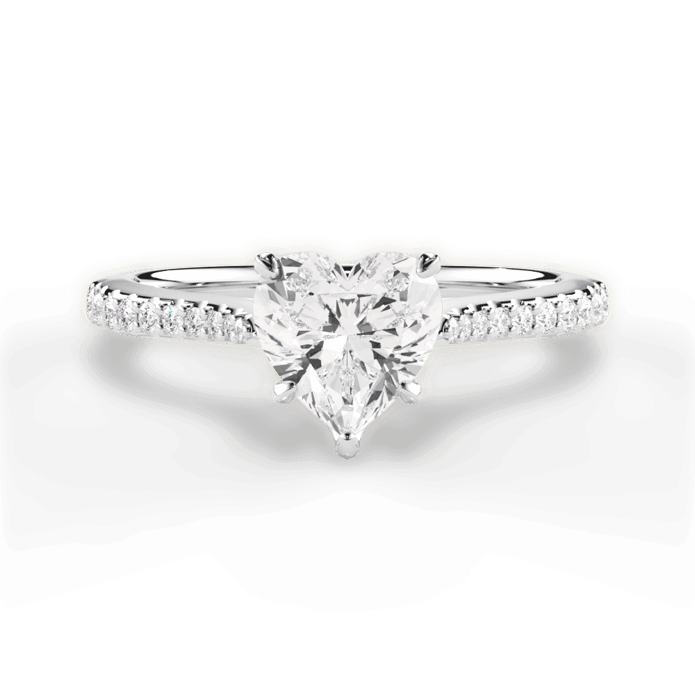 14kt White Gold/18kt White Gold/Platinum/heart/top
