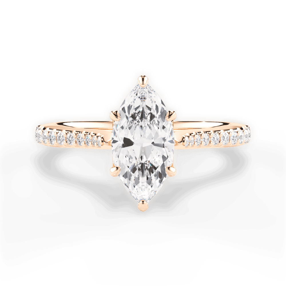 14kt Rose Gold/18kt Rose Gold/marquise/top