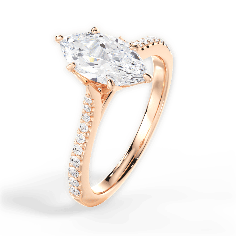 14kt Rose Gold/18kt Rose Gold/marquise/perspective
