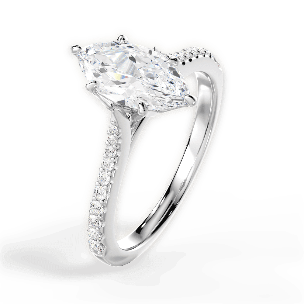 14kt White Gold/18kt White Gold/Platinum/marquise/perspective
