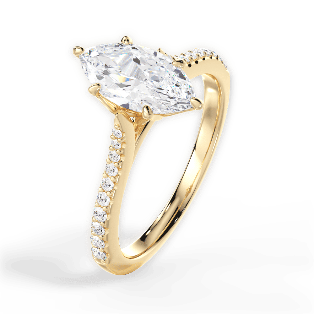 14kt Yellow Gold/18kt Yellow Gold/marquise/perspective