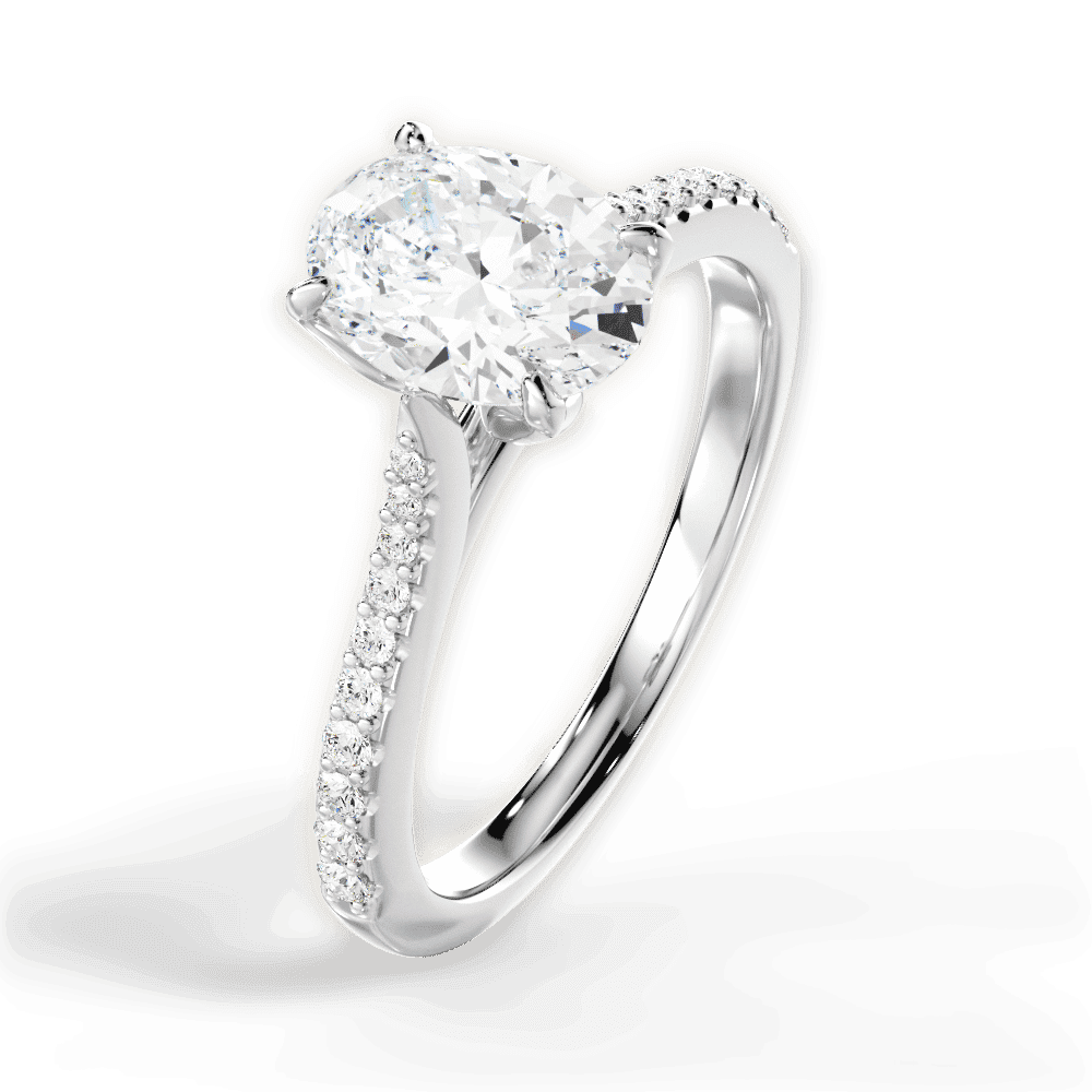 14kt White Gold/18kt White Gold/Platinum/oval/perspective