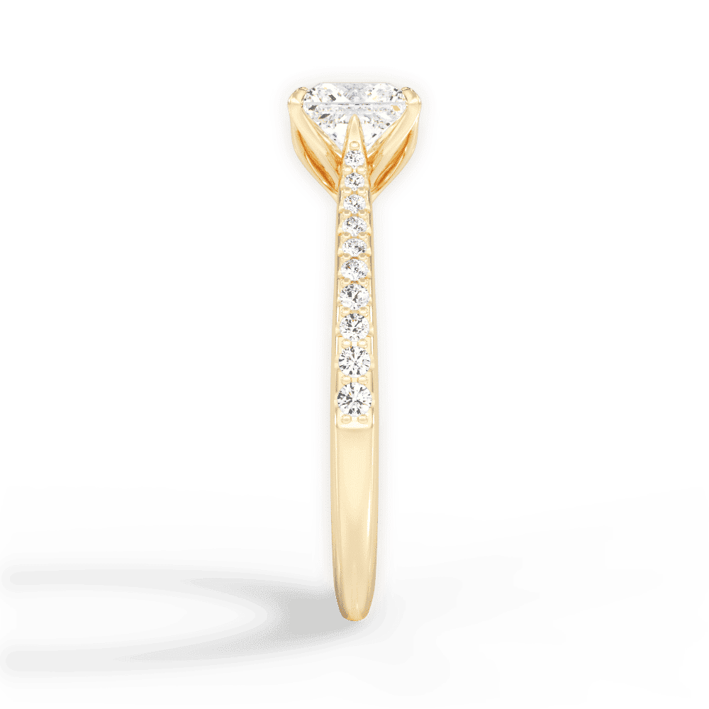 14kt Yellow Gold/18kt Yellow Gold/princess/side