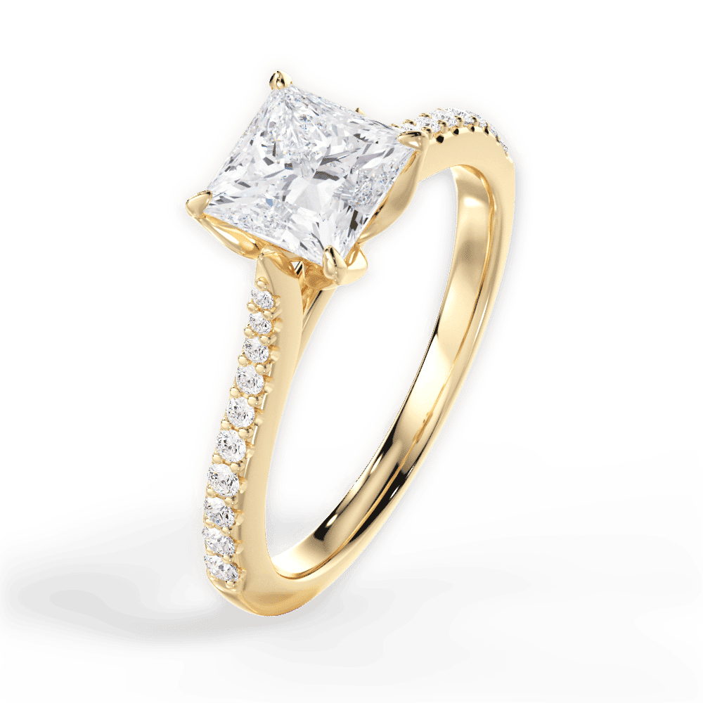14kt Yellow Gold/18kt Yellow Gold/princess/perspective