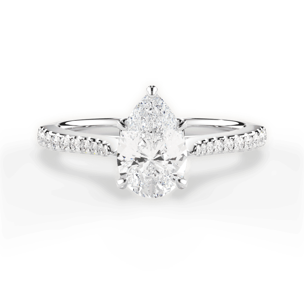 14kt White Gold/18kt White Gold/Platinum/pear/top