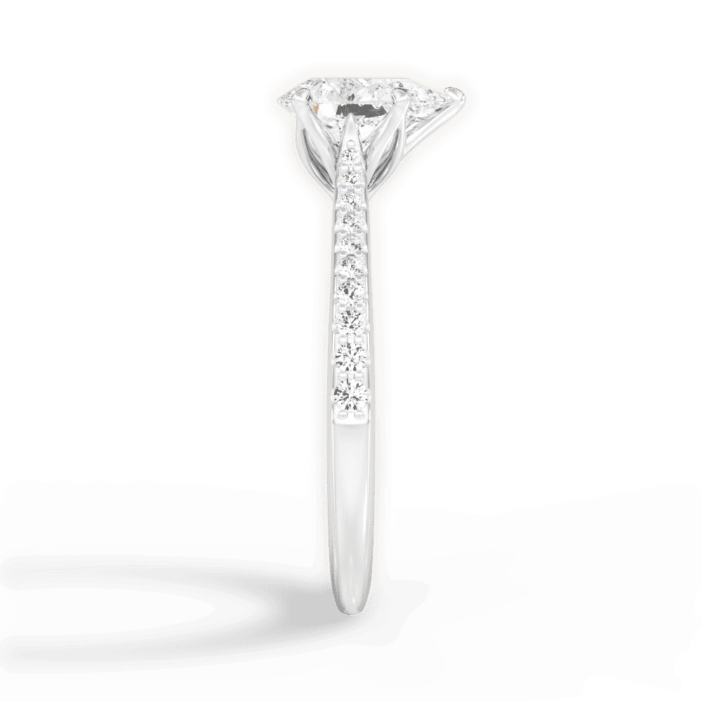 14kt White Gold/18kt White Gold/Platinum/pear/side