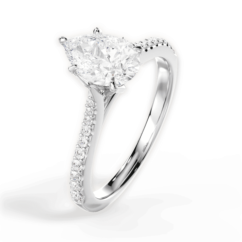 14kt White Gold/18kt White Gold/Platinum/pear/perspective