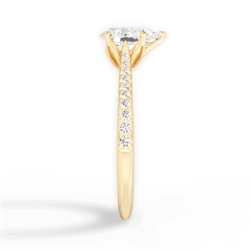 14kt Yellow Gold/18kt Yellow Gold/pear/side