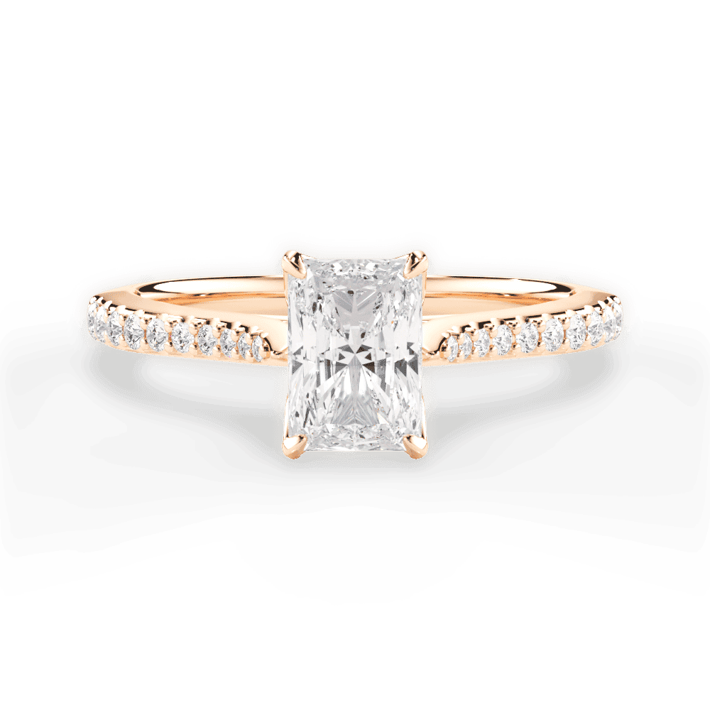 14kt Rose Gold/18kt Rose Gold/radiant/top