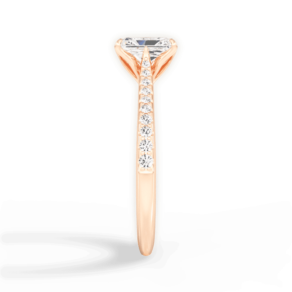 14kt Rose Gold/18kt Rose Gold/radiant/side