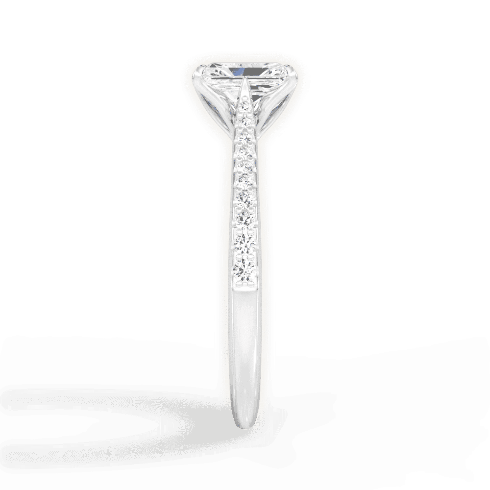 14kt White Gold/18kt White Gold/Platinum/radiant/side