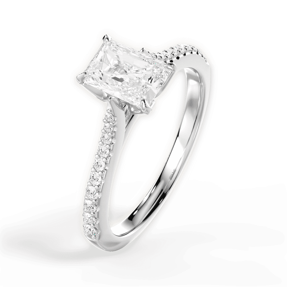 14kt White Gold/18kt White Gold/Platinum/radiant/perspective