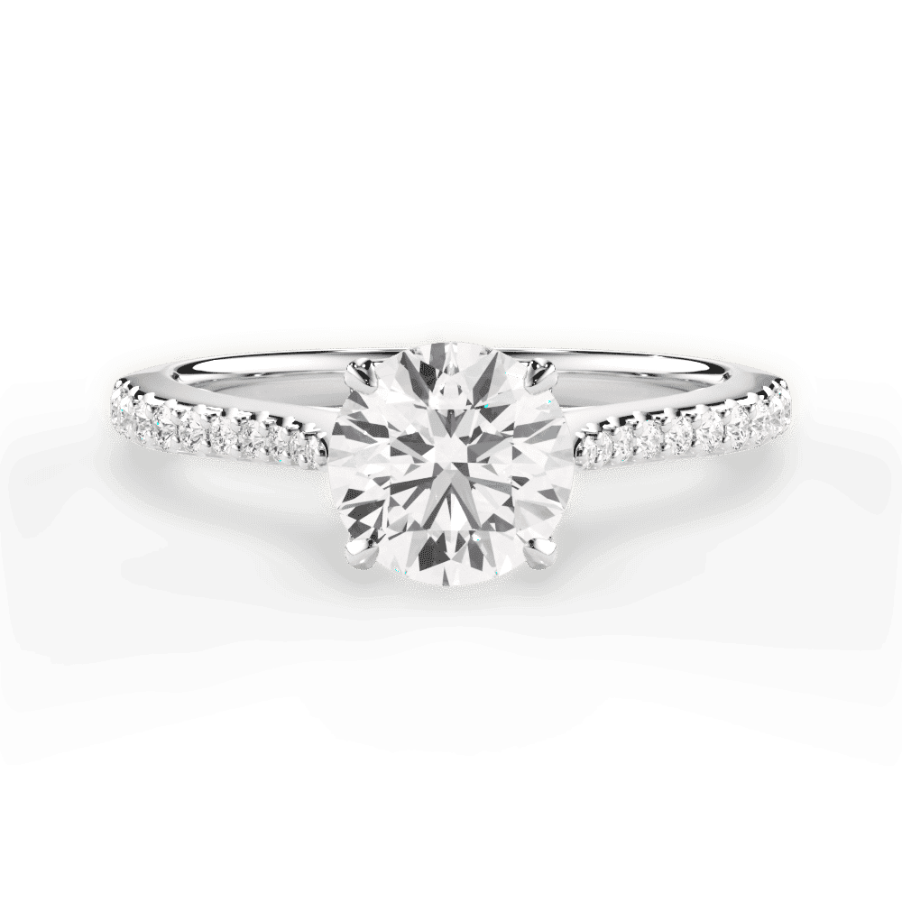 14kt White Gold/18kt White Gold/Platinum/round/top