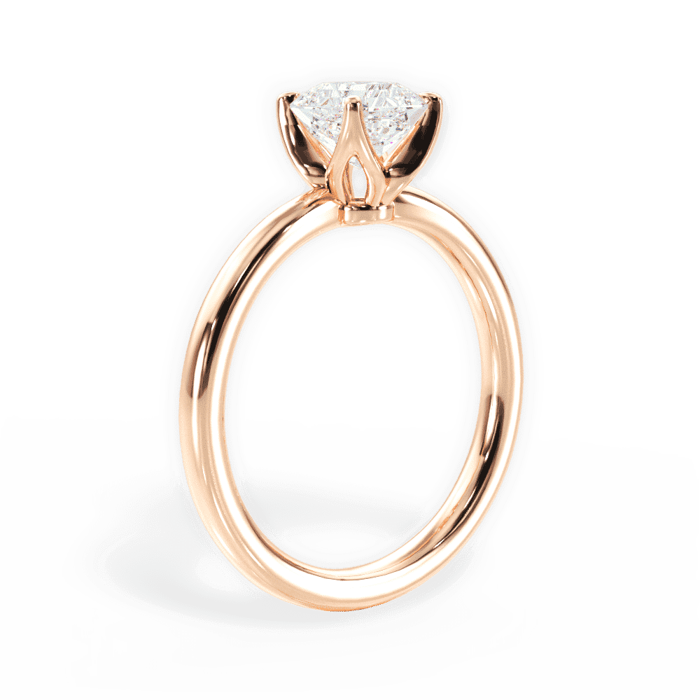 14kt Rose Gold/18kt Rose Gold/asscher/front
