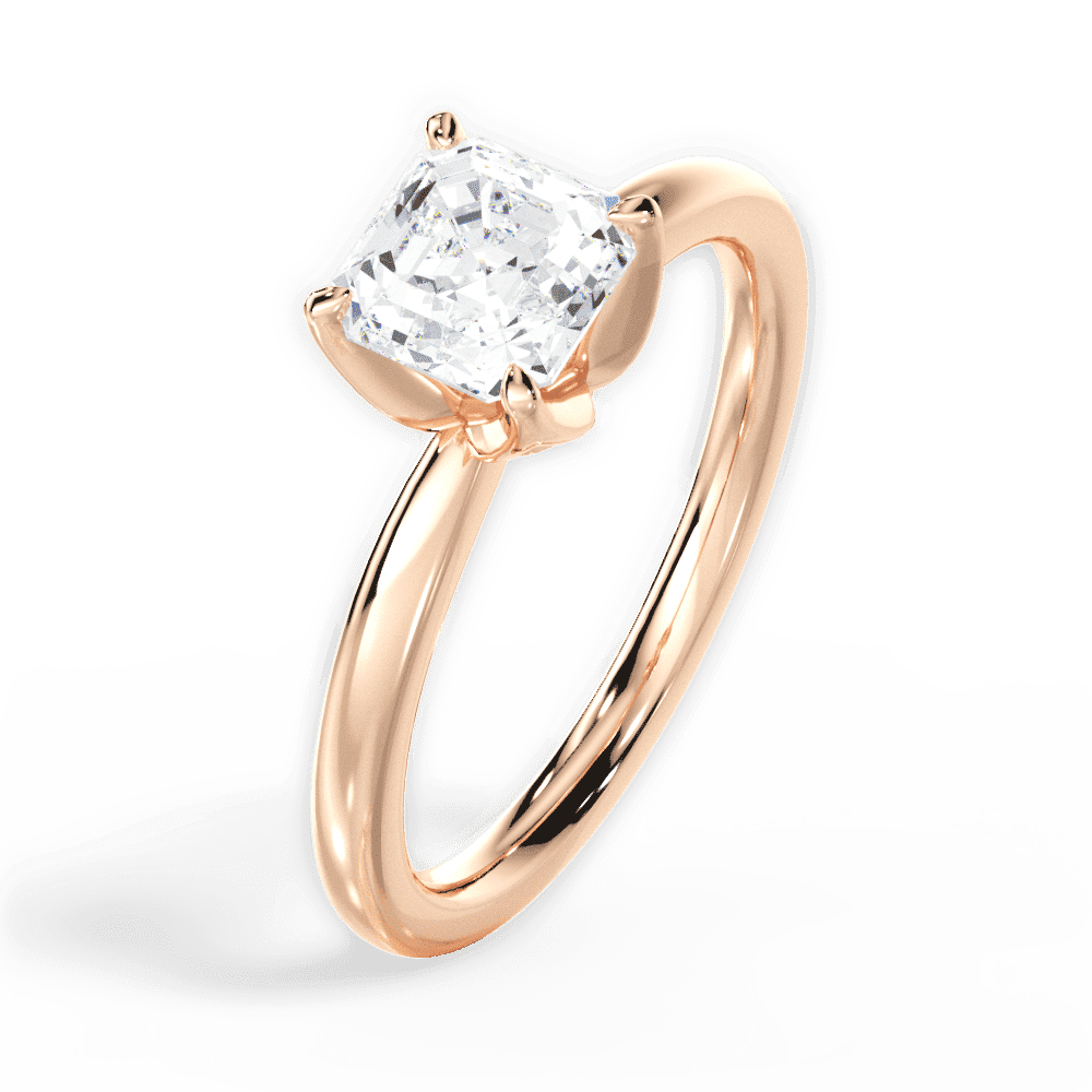 14kt Rose Gold/18kt Rose Gold/asscher/perspective