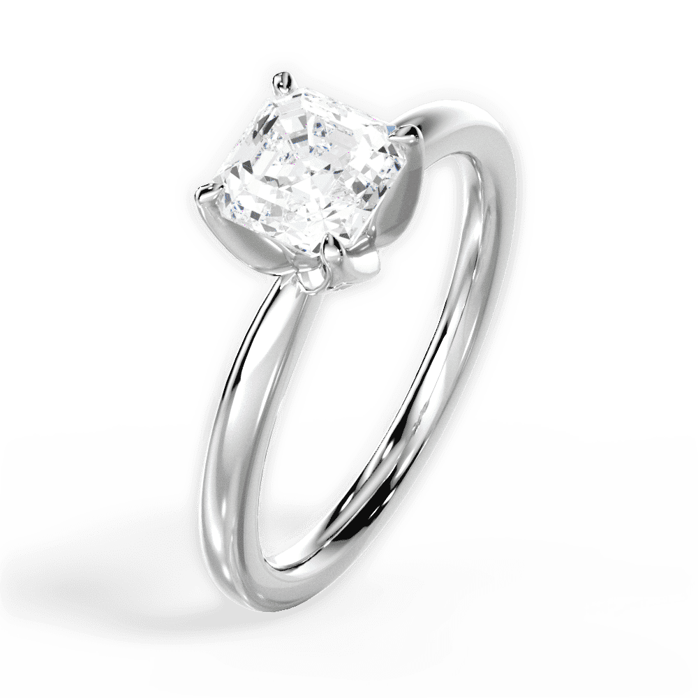 14kt White Gold/18kt White Gold/Platinum/asscher/perspective