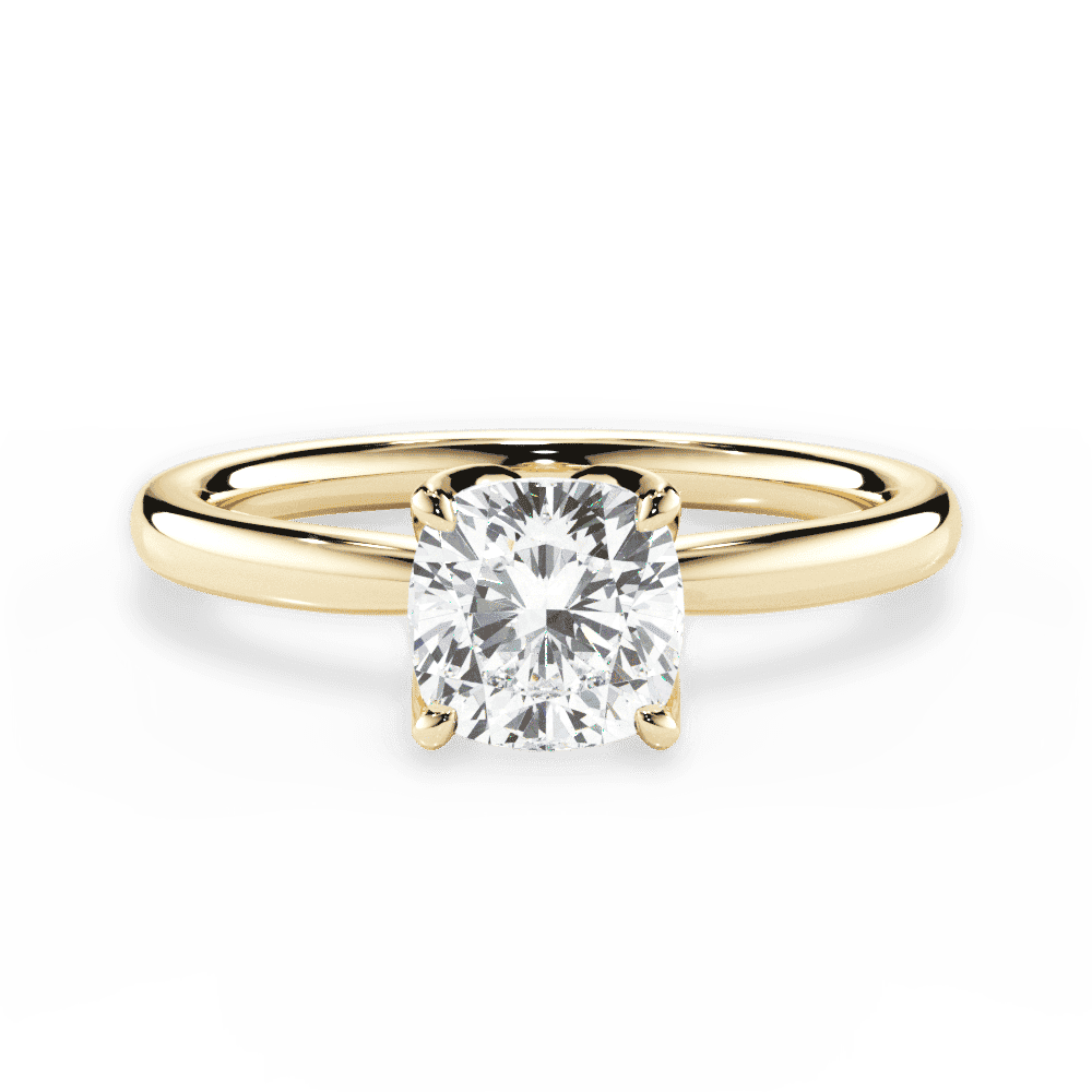 14kt Yellow Gold/18kt Yellow Gold/cushion/top