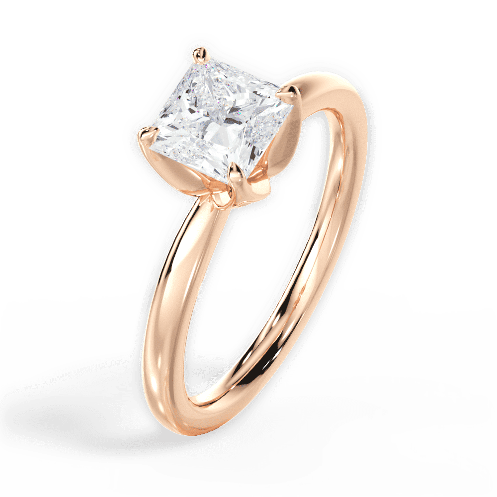 14kt Rose Gold/18kt Rose Gold/princess/perspective