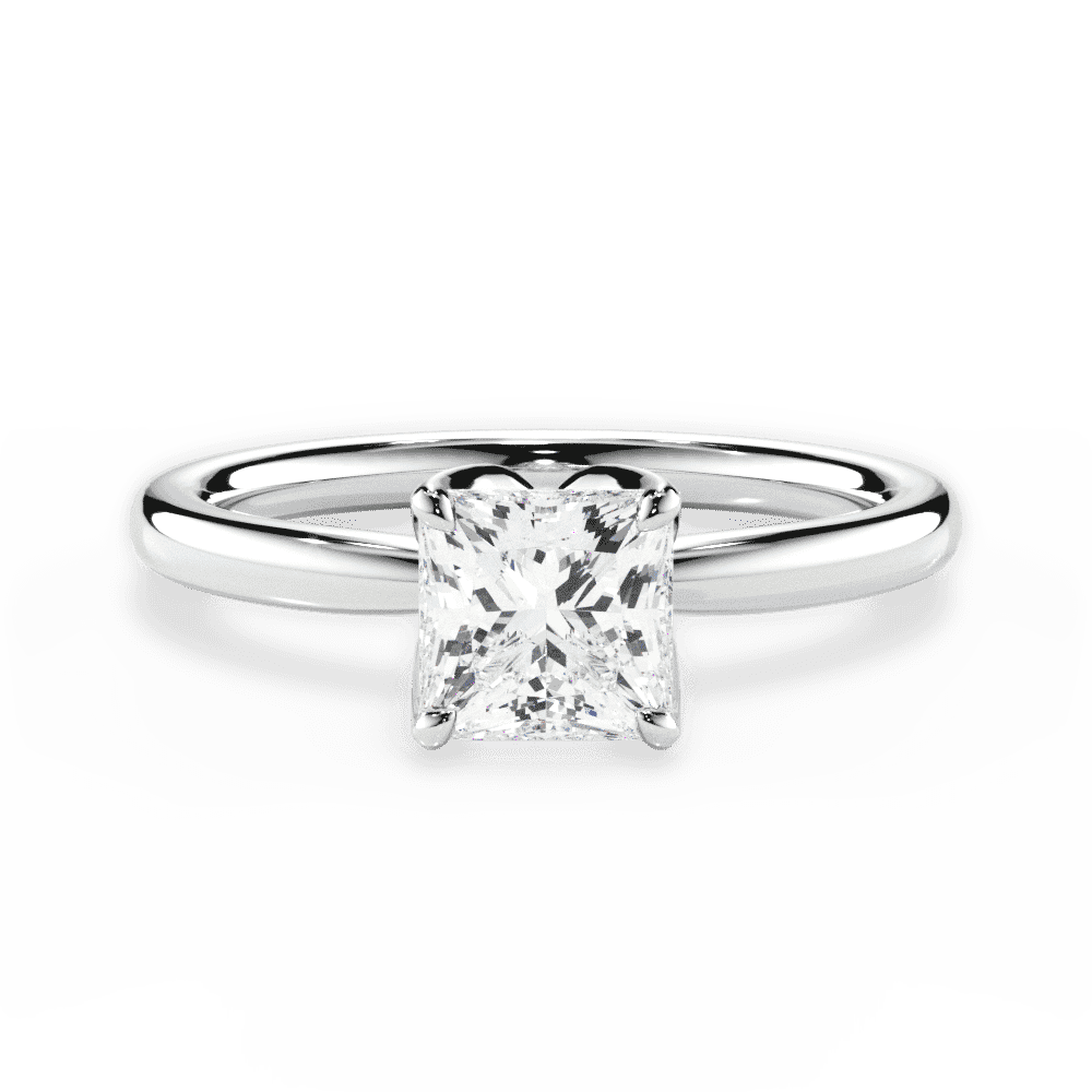 14kt White Gold/18kt White Gold/Platinum/princess/top