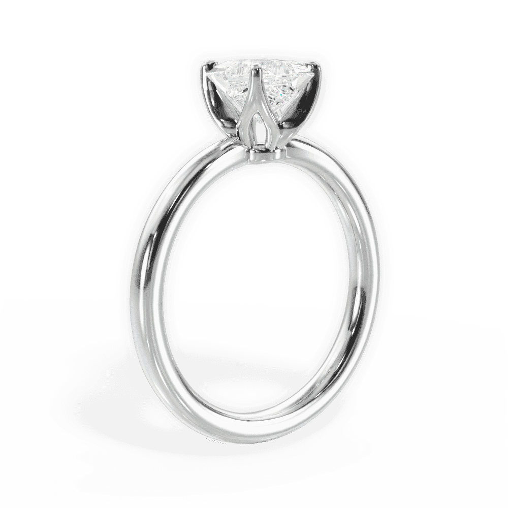 14kt White Gold/18kt White Gold/Platinum/princess/front