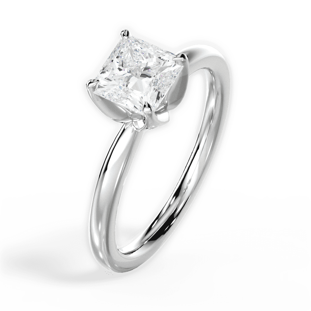 14kt White Gold/18kt White Gold/Platinum/princess/perspective