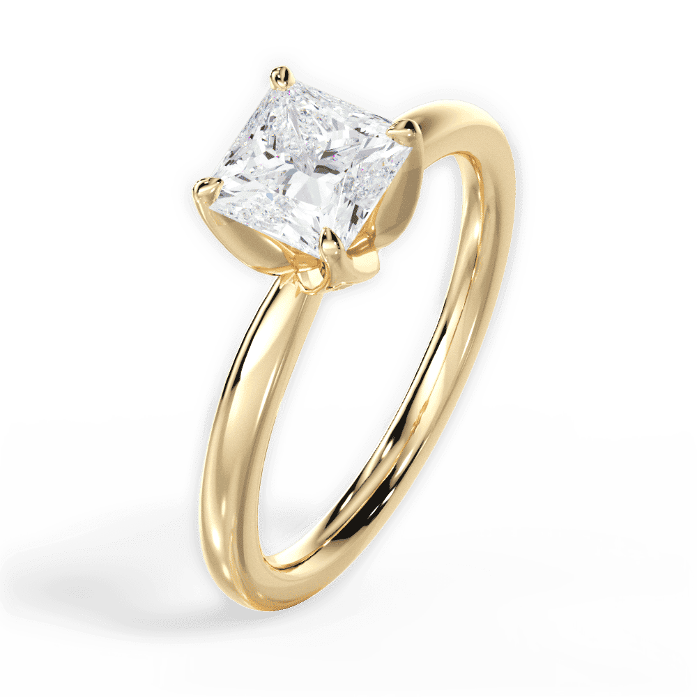 14kt Yellow Gold/18kt Yellow Gold/princess/perspective
