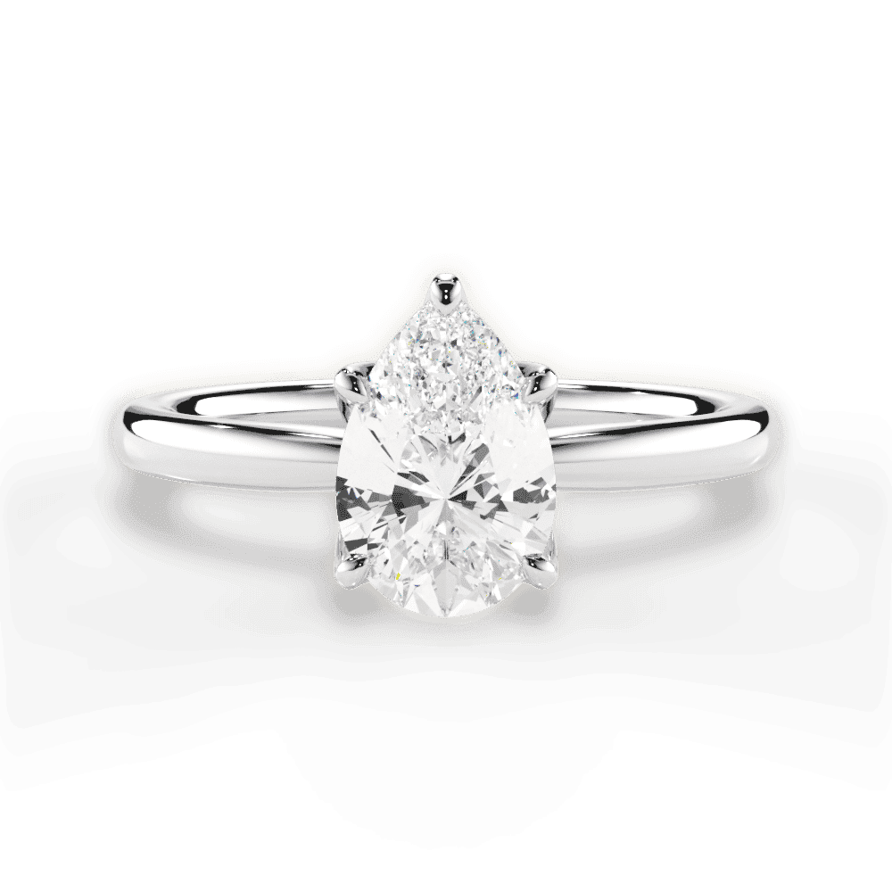 14kt White Gold/18kt White Gold/Platinum/pear/top