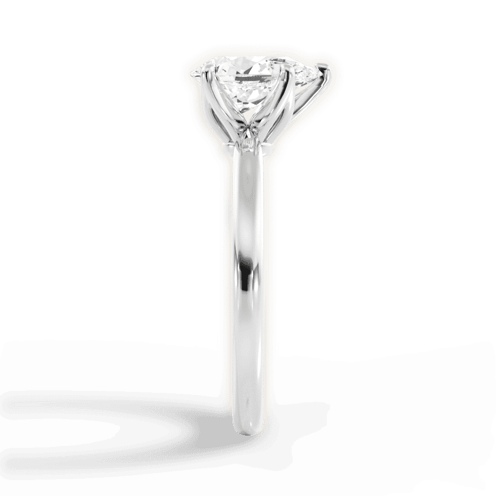 14kt White Gold/18kt White Gold/Platinum/pear/side