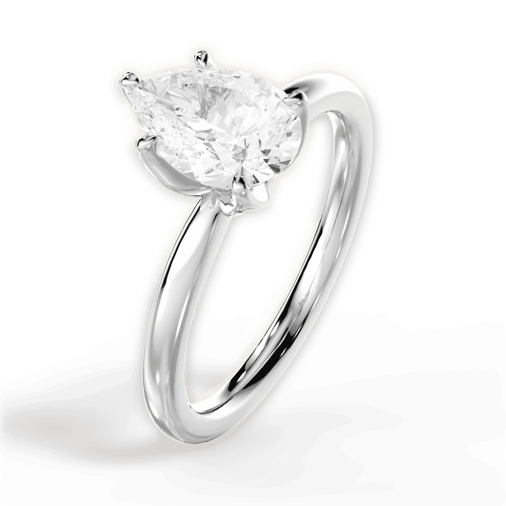 14kt White Gold/18kt White Gold/Platinum/pear/perspective