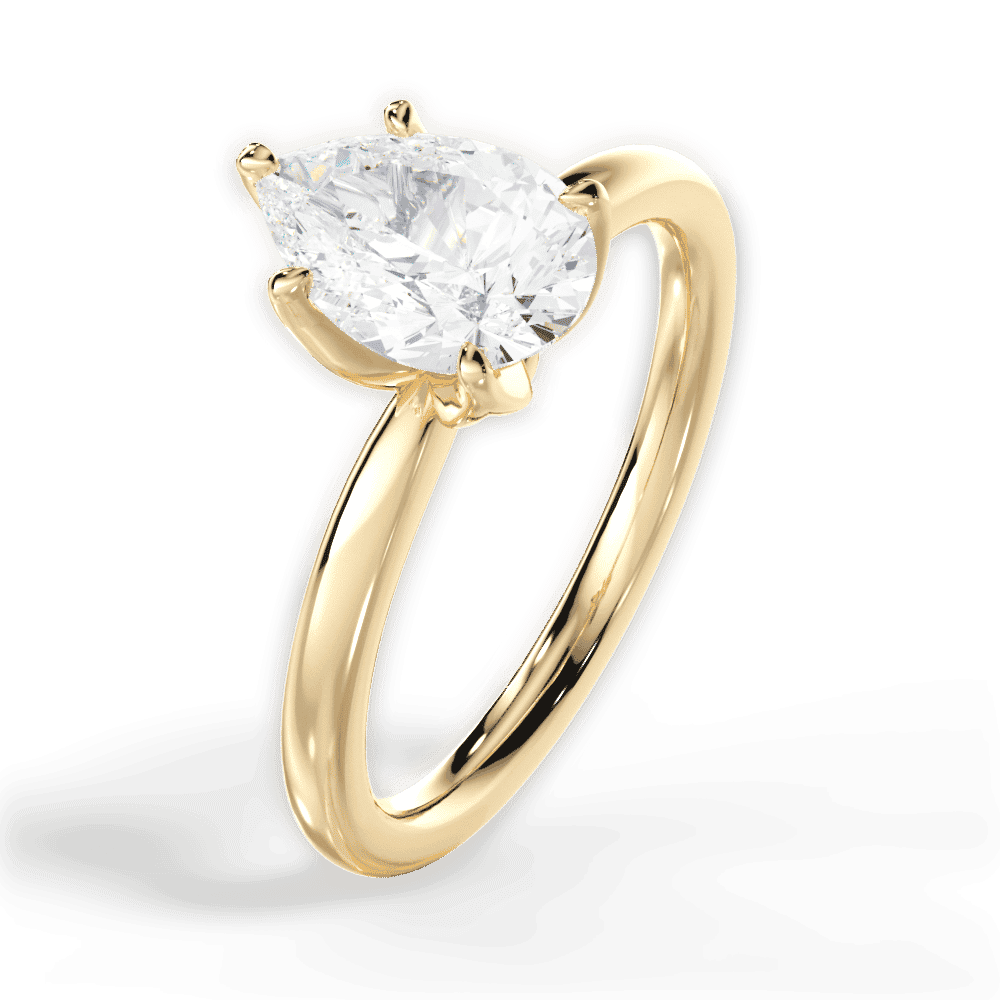 14kt Yellow Gold/18kt Yellow Gold/pear/perspective