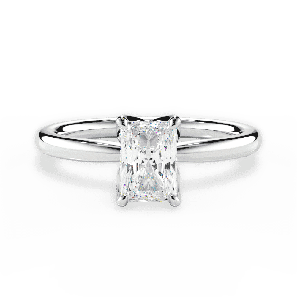 14kt White Gold/18kt White Gold/Platinum/radiant/top
