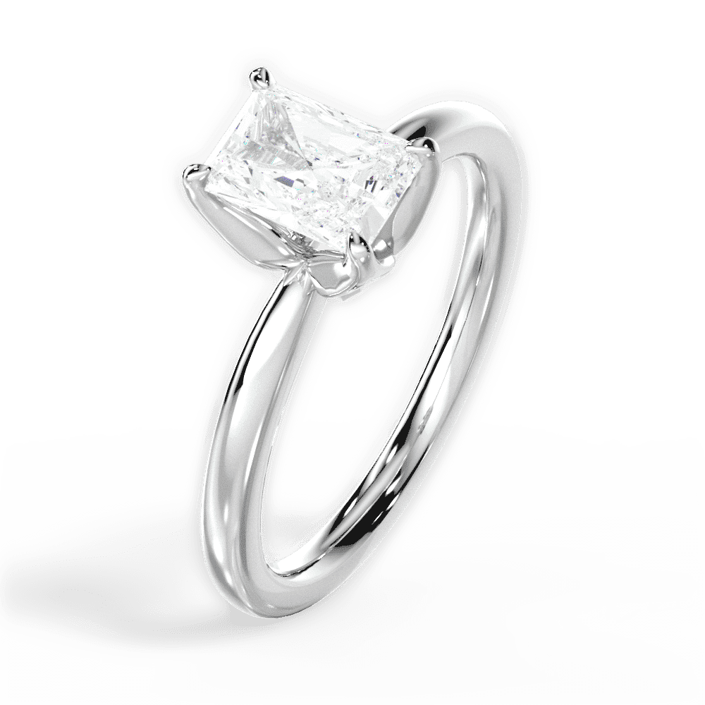 14kt White Gold/18kt White Gold/Platinum/radiant/perspective