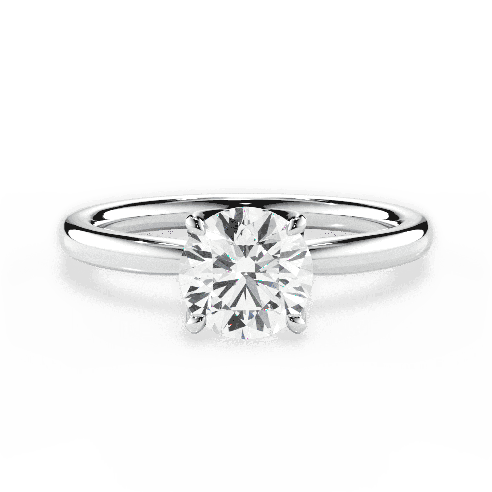 14kt White Gold/18kt White Gold/Platinum/round/top