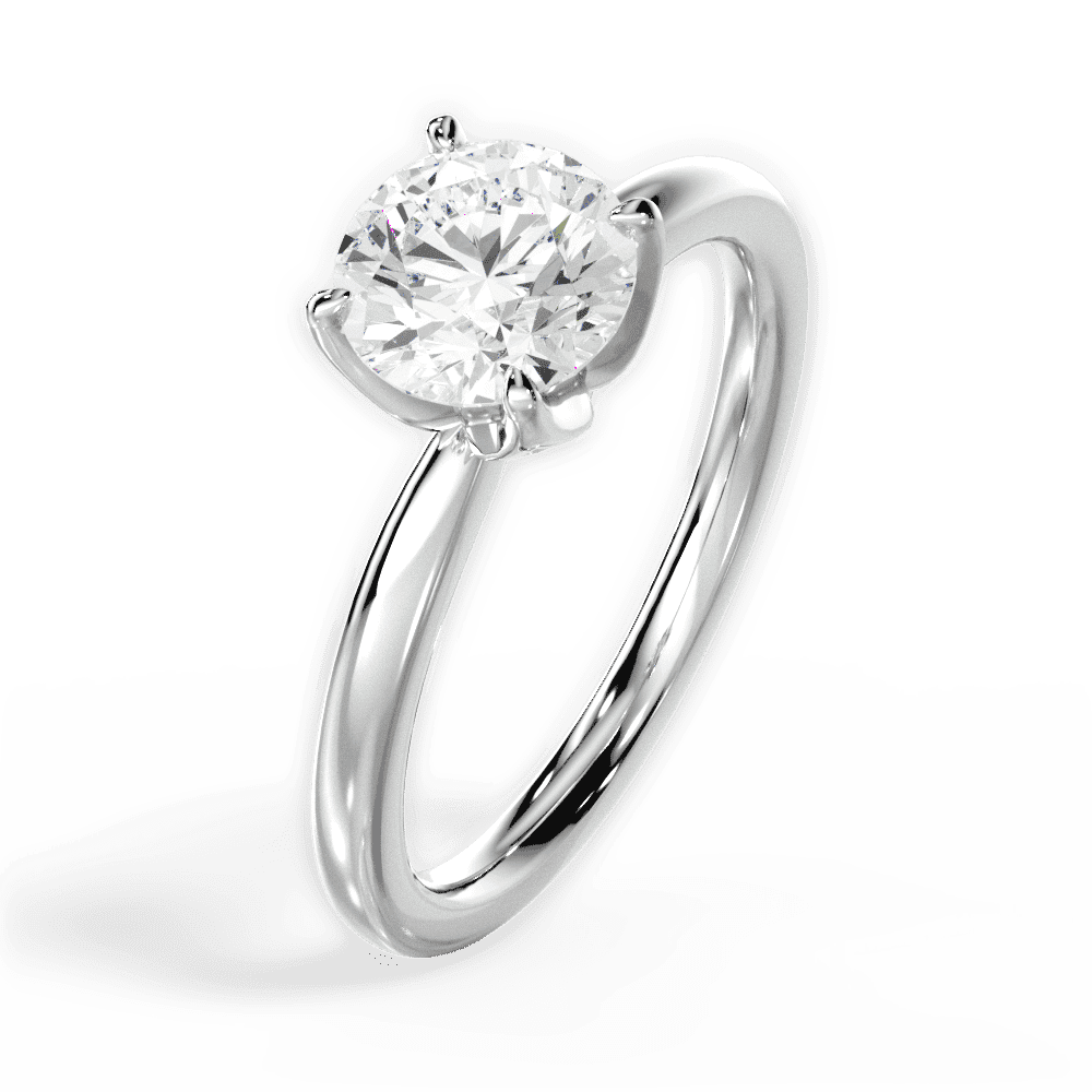 14kt White Gold/18kt White Gold/Platinum/round/perspective