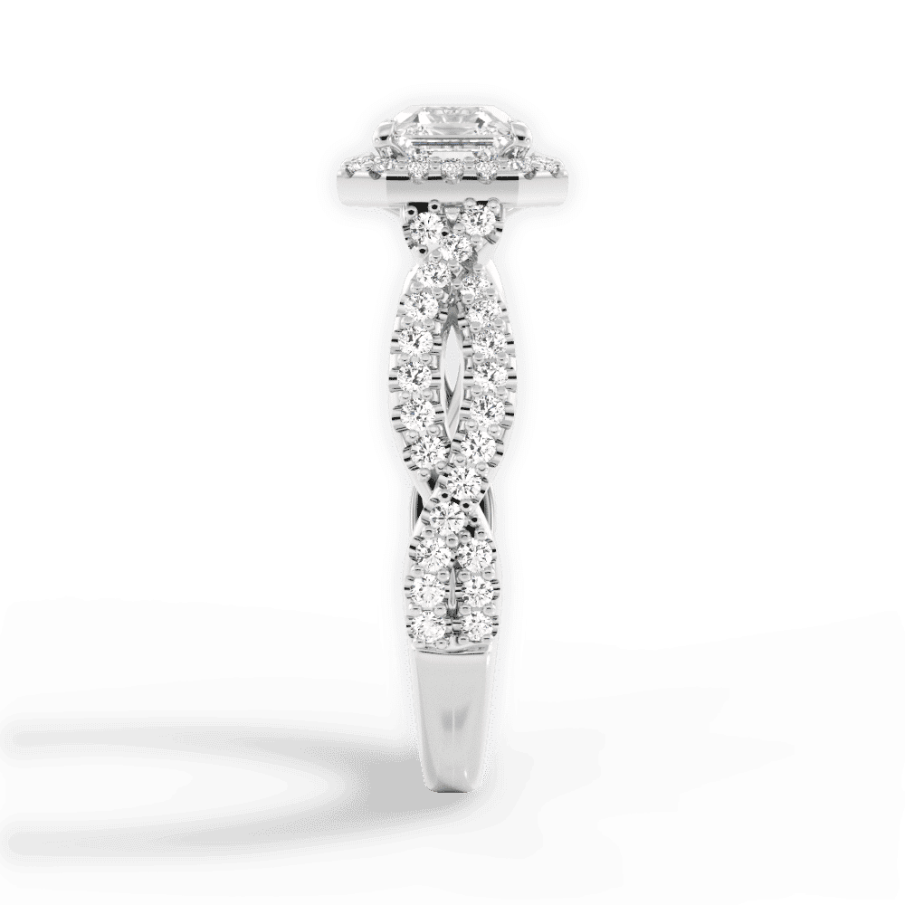 14kt White Gold/18kt White Gold/Platinum/asscher/side