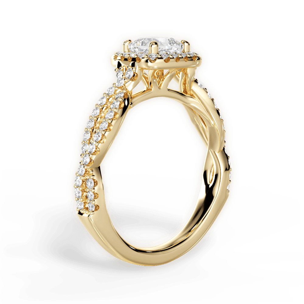14kt Yellow Gold/18kt Yellow Gold/cushion/side