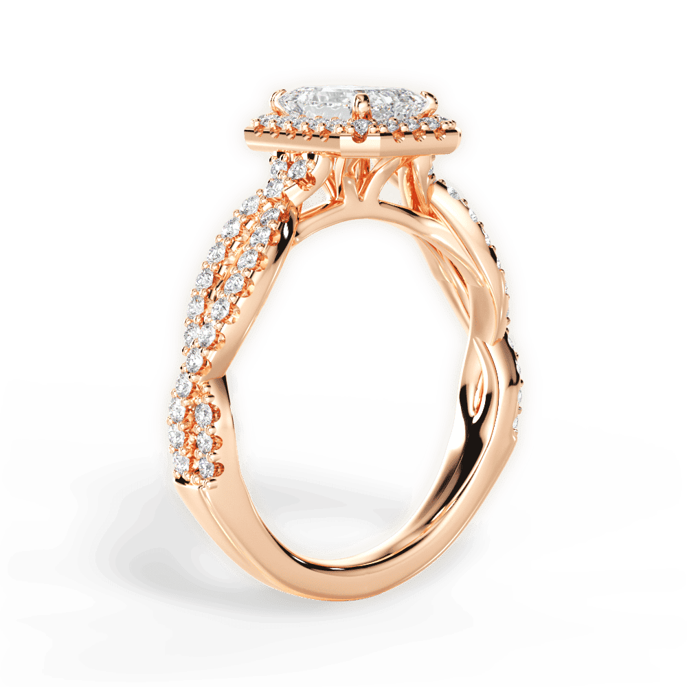 14kt Rose Gold/18kt Rose Gold/emerald/side