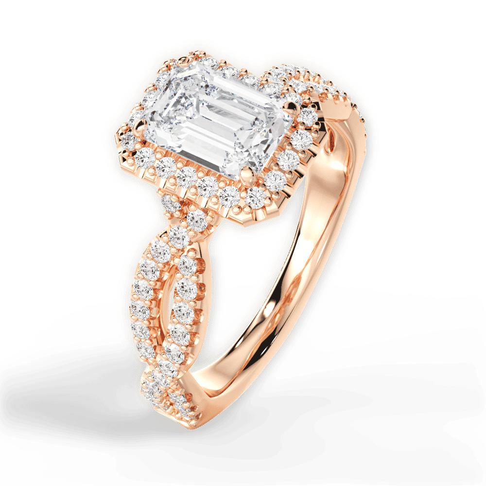 14kt Rose Gold/18kt Rose Gold/emerald/front