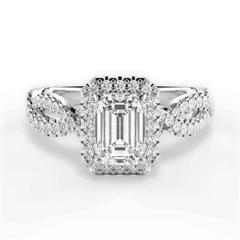 14kt White Gold/18kt White Gold/Platinum/emerald/top