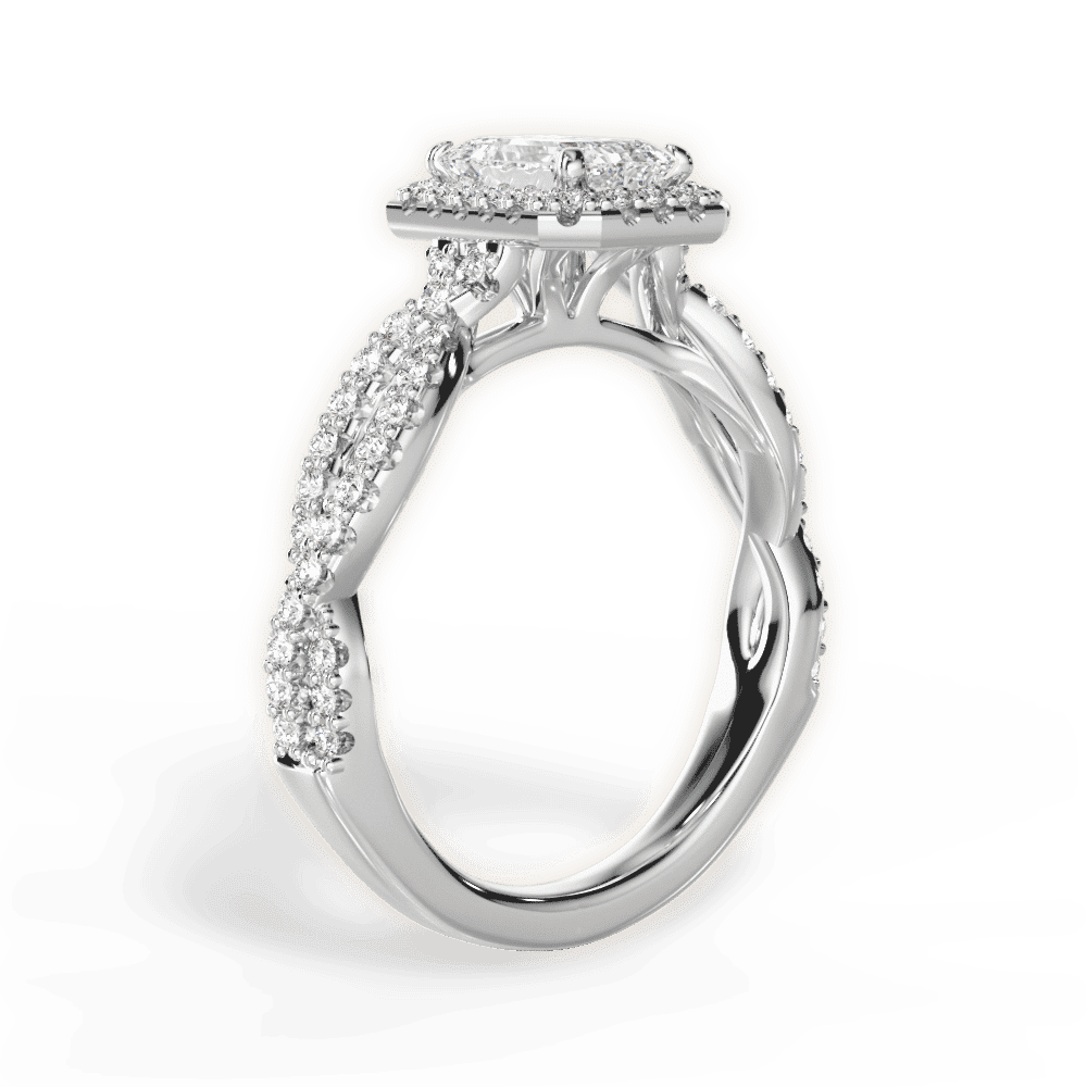 14kt White Gold/18kt White Gold/Platinum/emerald/side