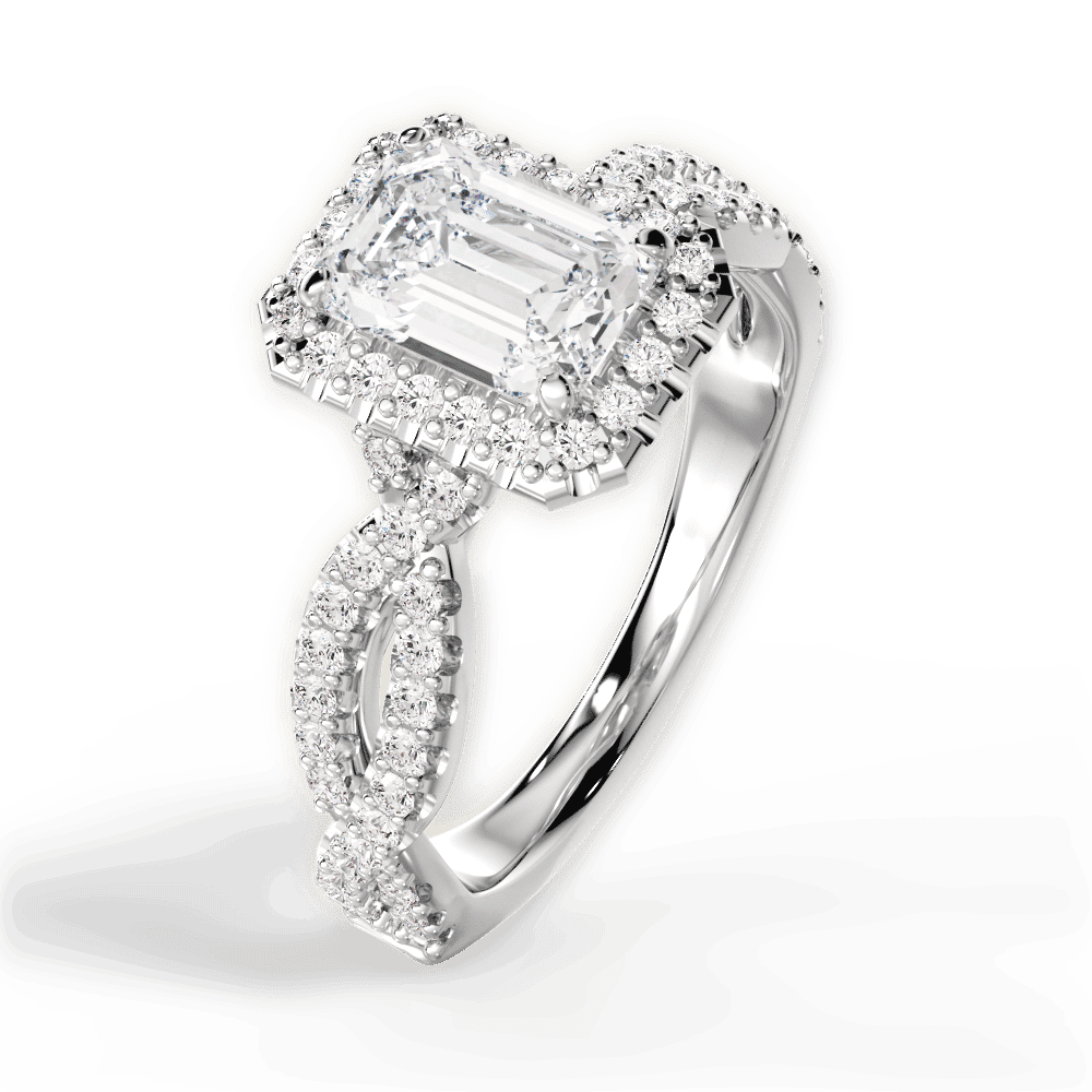 14kt White Gold/18kt White Gold/Platinum/emerald/front