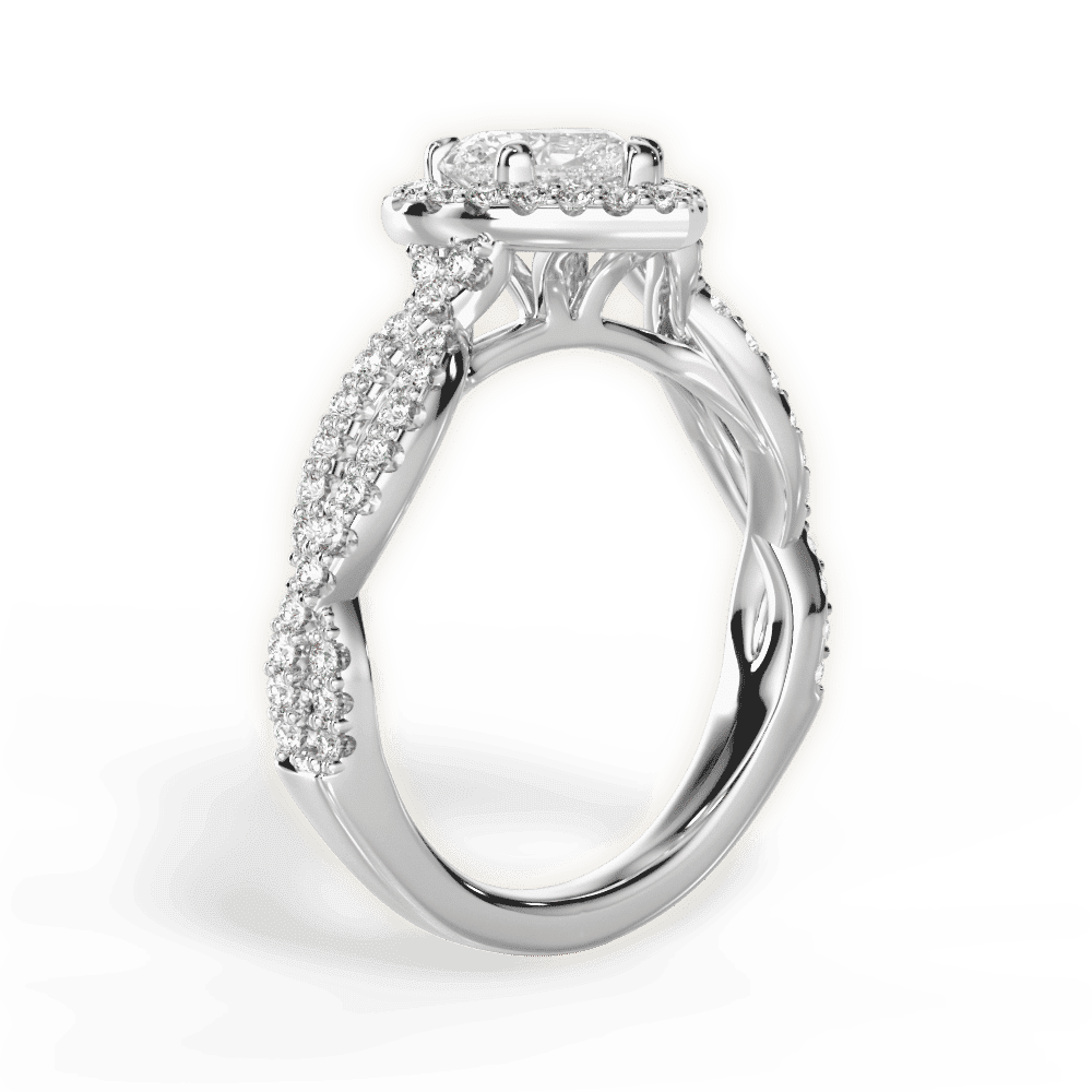 14kt White Gold/18kt White Gold/Platinum/heart/side