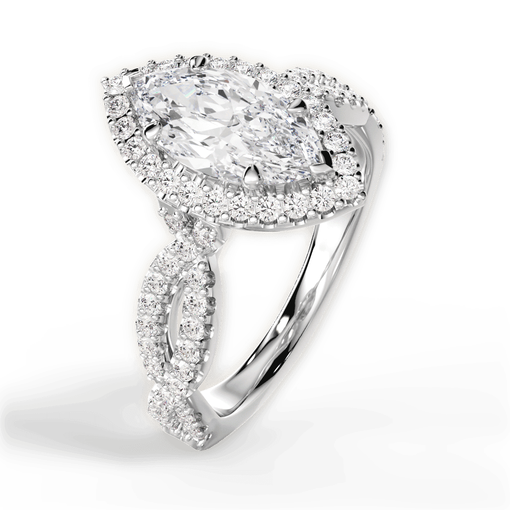 14kt White Gold/18kt White Gold/Platinum/marquise/front