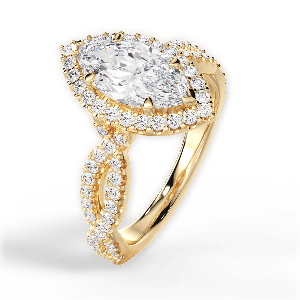14kt Yellow Gold/18kt Yellow Gold/marquise/front