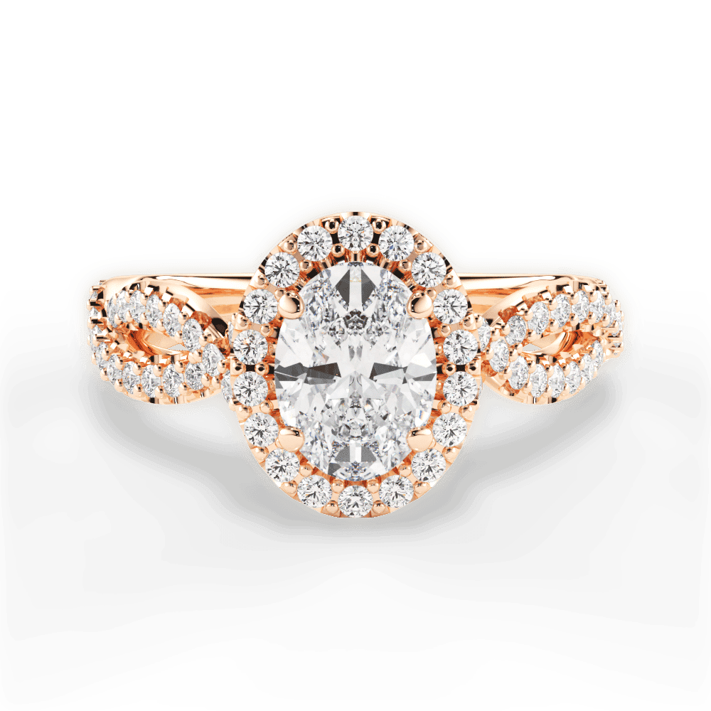 14kt Rose Gold/18kt Rose Gold/oval/top